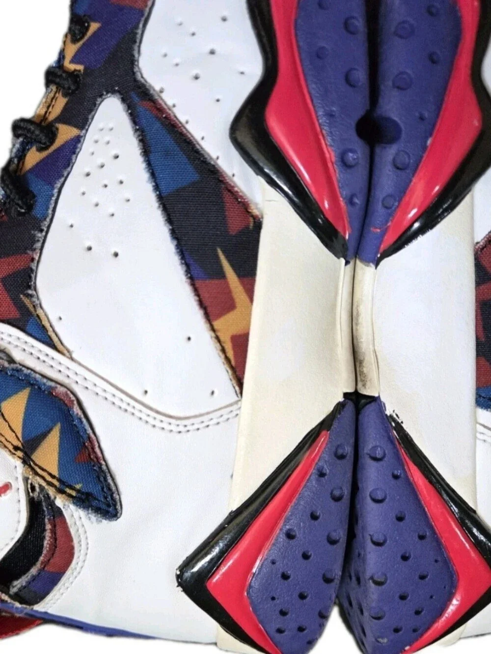 Air Jordan 7 Retro Sweater Shoes White Multicolor 2015 US Men's Size  8